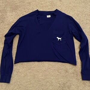 PINK Long Sleeve Crop Top